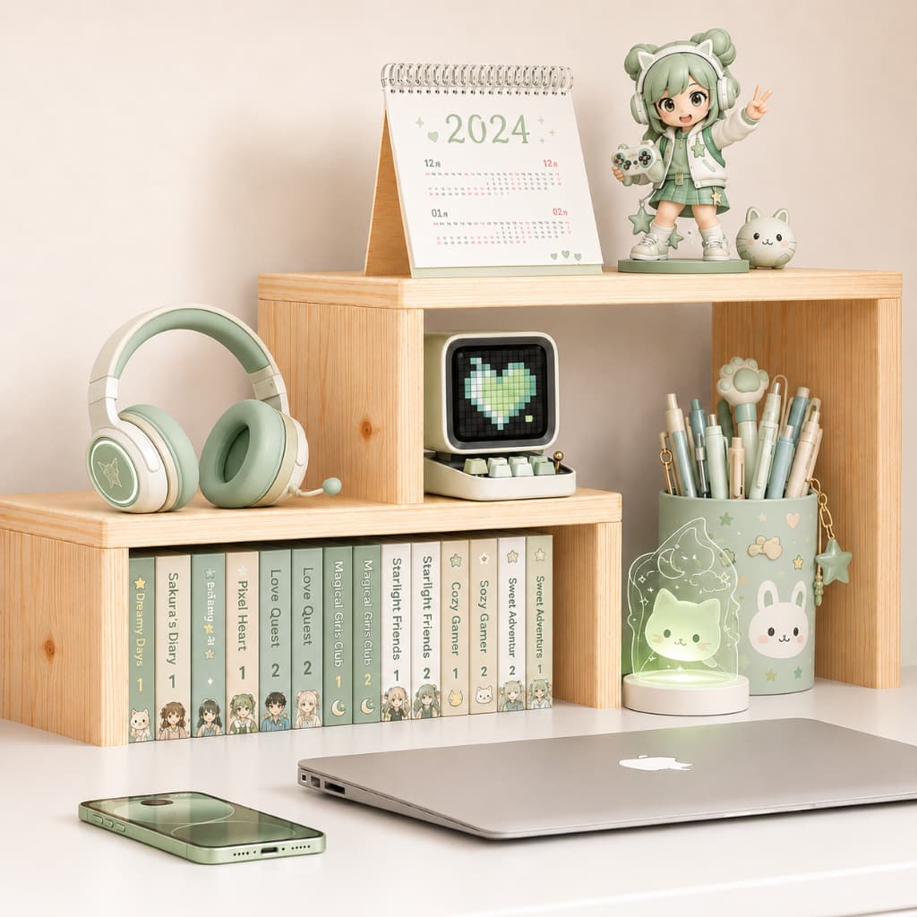 Nicho Organizador Ajustável de Mesa livros home office Escritório Cozinha Funkos Mangas
