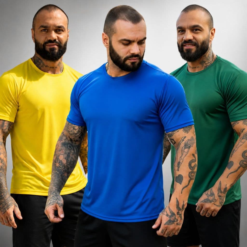 Camiseta Brasil Tech Fit Masculina Anti Odor/Proteção UV