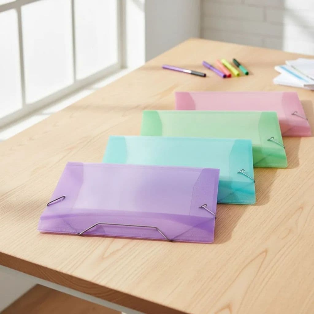 Pasta Com Aba Elástica Ofício S/lombo Candy Color A4 Material Escolar Organizador Escritório