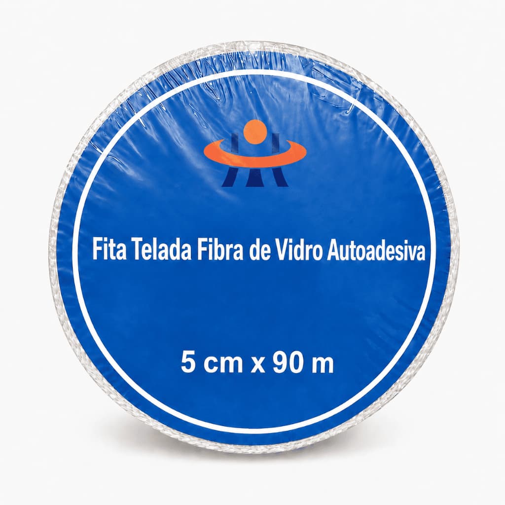 Fita Telada Para Drywall 90M Fibra de Vidro Autoadesiva Junta Gesso Acartonado Trinca Reparo Parede Teto