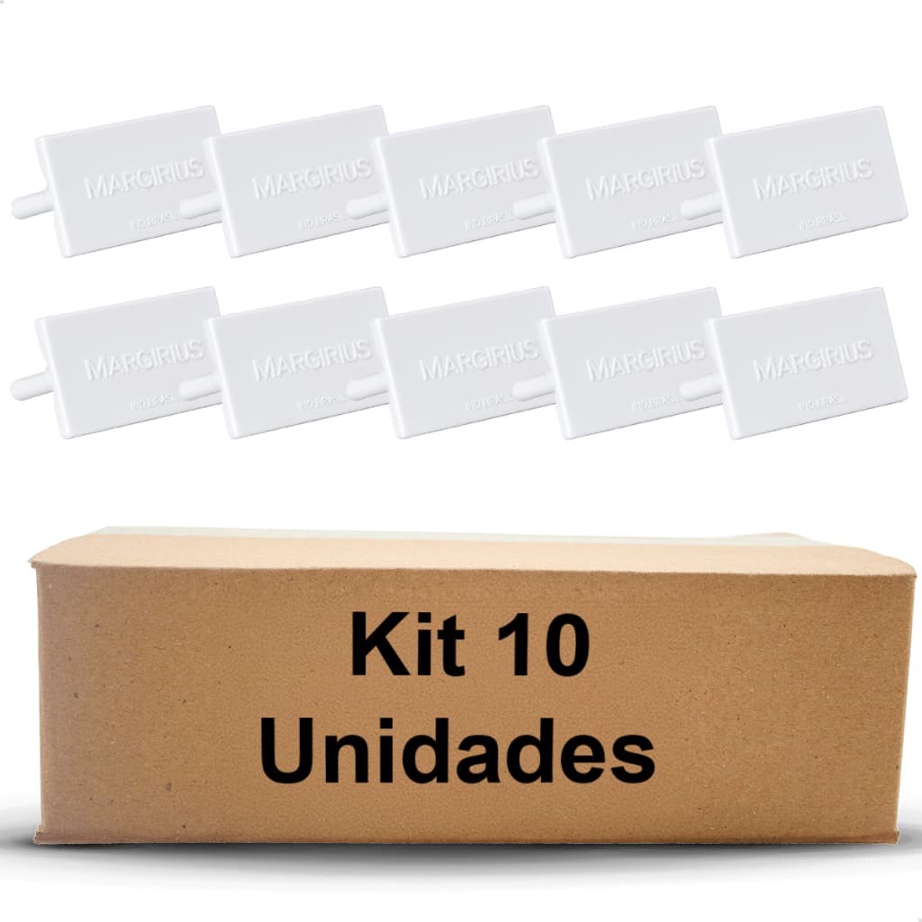 Kit Protetor de Tomada Branco com 10 Unidades Padrão NBR Original Com Placa Bivolt