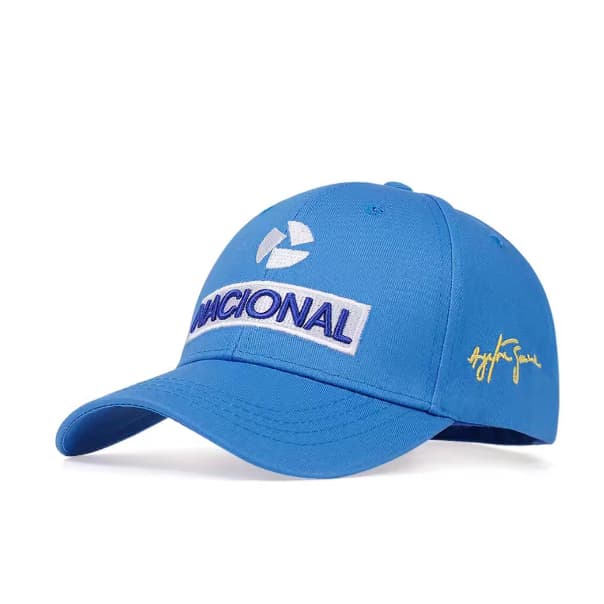 Boné Nacional Ayrton Senna Bordado Premium Azul Ajustável