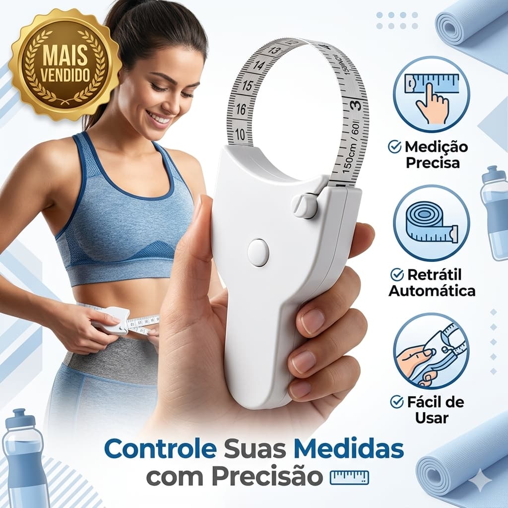 Fita Métrica Automática Corpo Cintura Busto 150cm