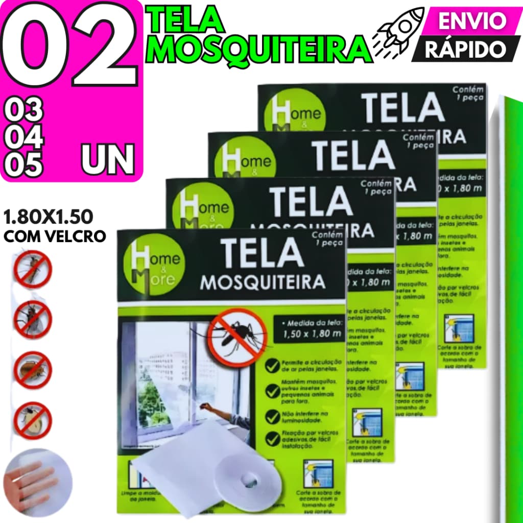 05/04/03/02 Tela Mosquiteira Ajustável 1.80x1.50 Janela Rede Proteção Dengue Barata Insetos Mosquito