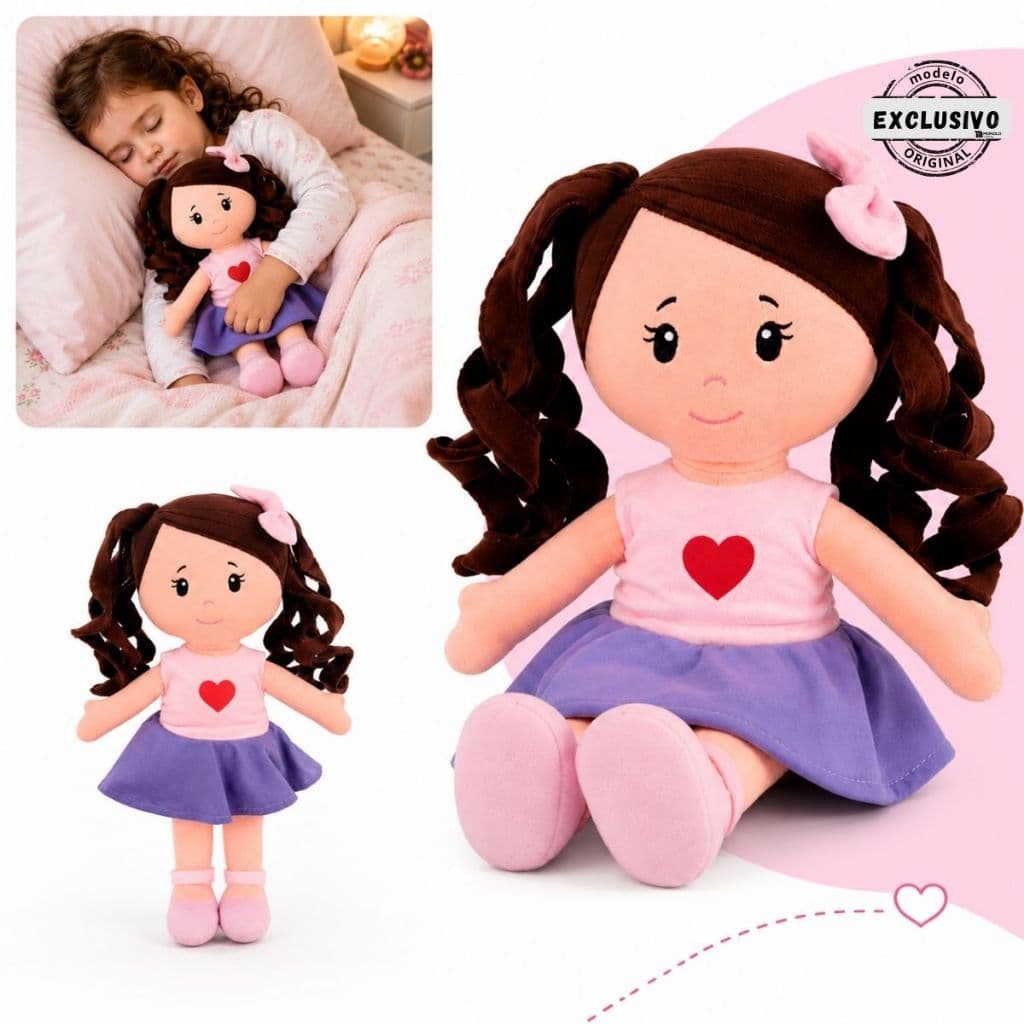 Boneca Lunita Pelúcia Antialérgica Plush Pano Bebê Infantil Decoração Naninha Presente Menina Pegweb