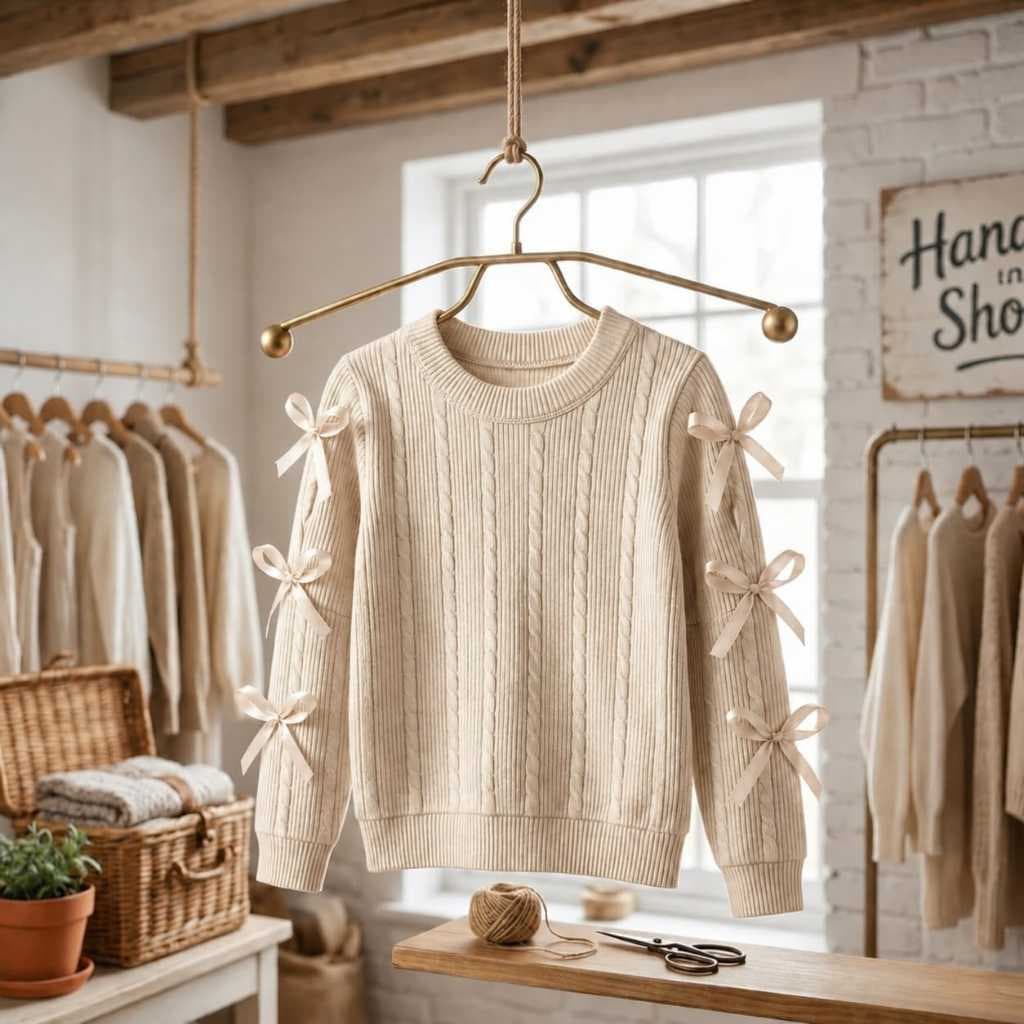 BLUSA DE FRIO INFANTIL MANGA LONGA COM LACINHOS MODA INVERNO