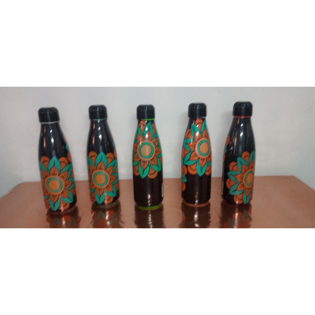 Garrafa Squeeze Mandala 600ml 1 Unidade Plástico com Tampa Água Academia Caminhada Reutilizável