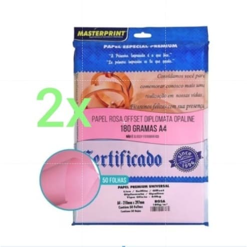 Papel Colorido A4 180g Diplomata Offset 100 Fls Masterprint Cor Rosa SUPER PROMOÇÃO!!!!!!!