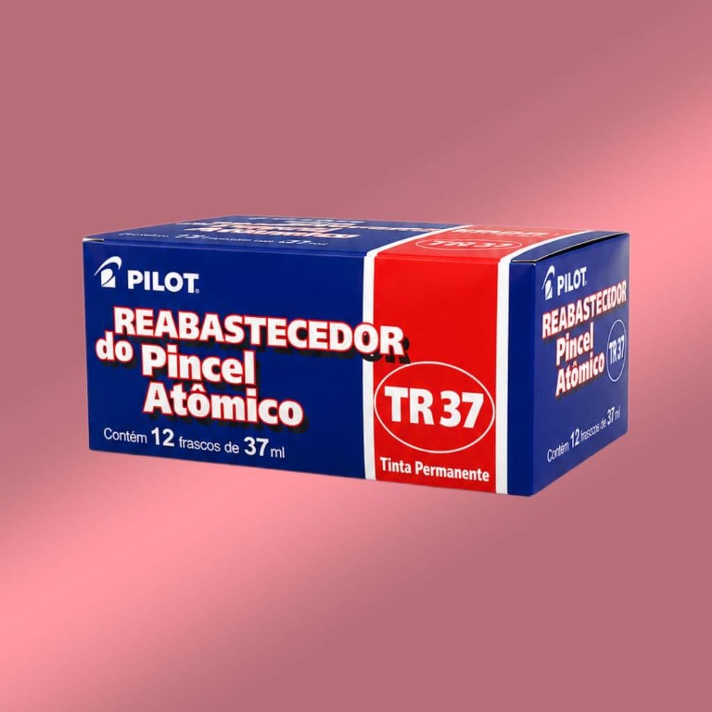 Caixa Com 12 Unidades de Tinta Reabastecedora de Pincel Atômico TR 37ml - Pilot