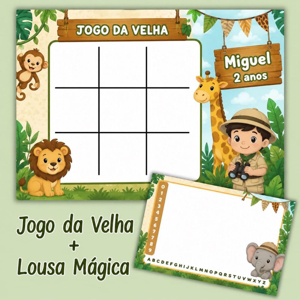 KIT COM 10 UNIDADES – JOGO DA VELHA + LOUSA MÁGICA PERSONALIZADA