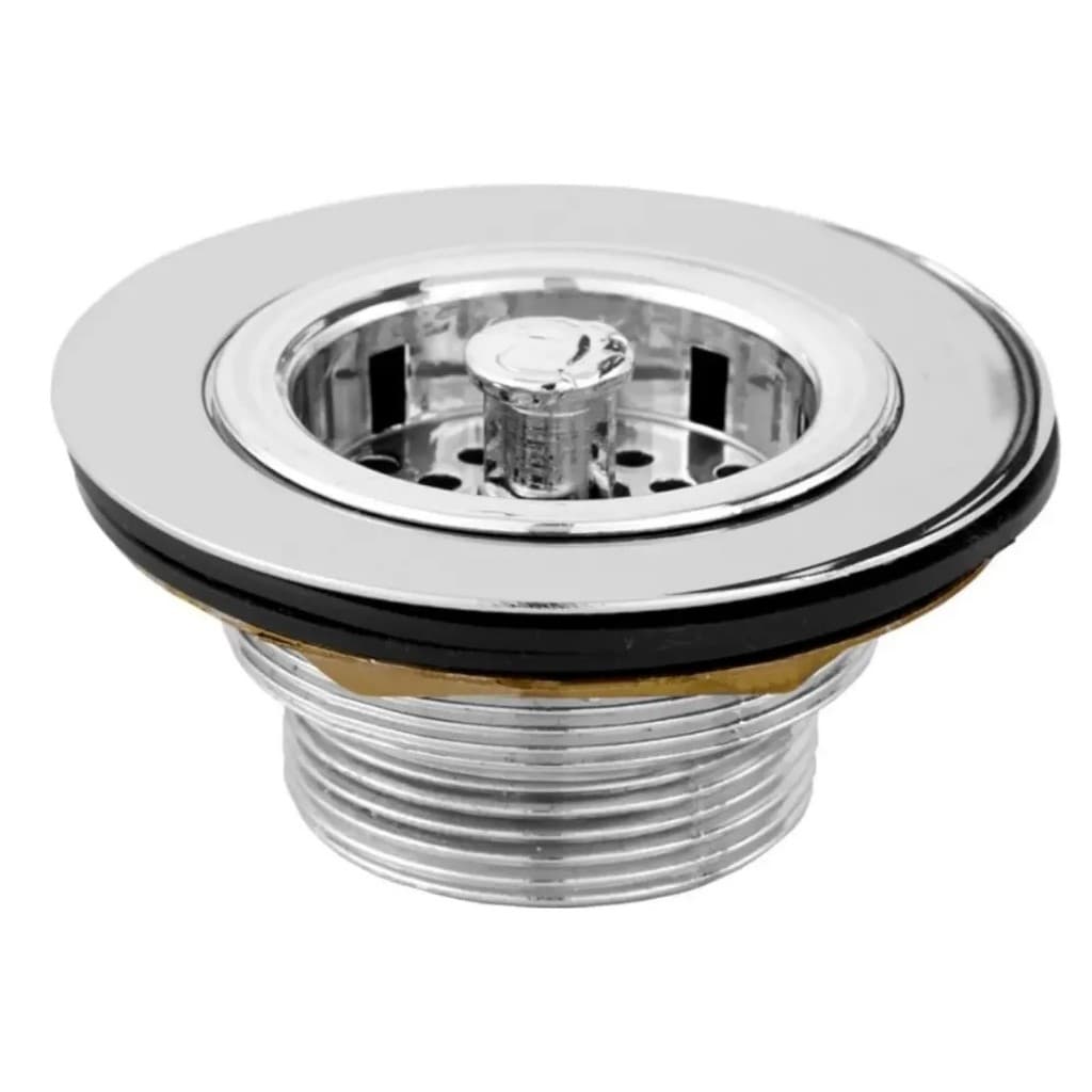 Válvula De Pia Cozinha Americana C/porca Metal Cr 3.1/2 Prateado