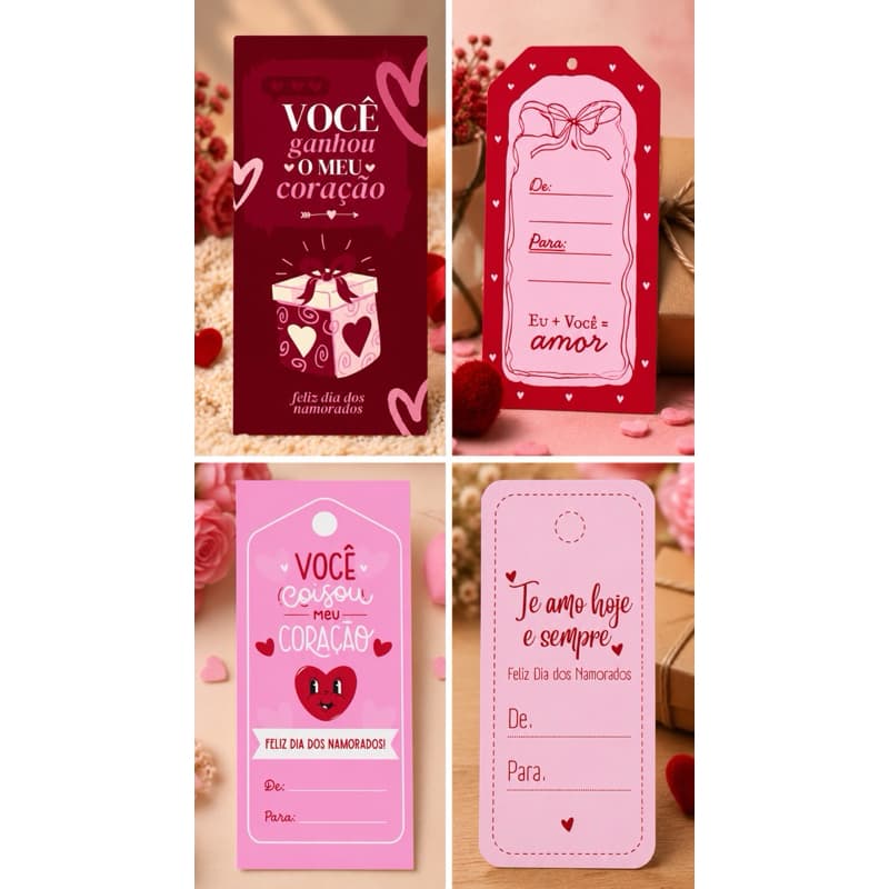 64 Tags Dia dos Namorados 9x3.5cm / Pronta entrega / Perfeito para 🎁