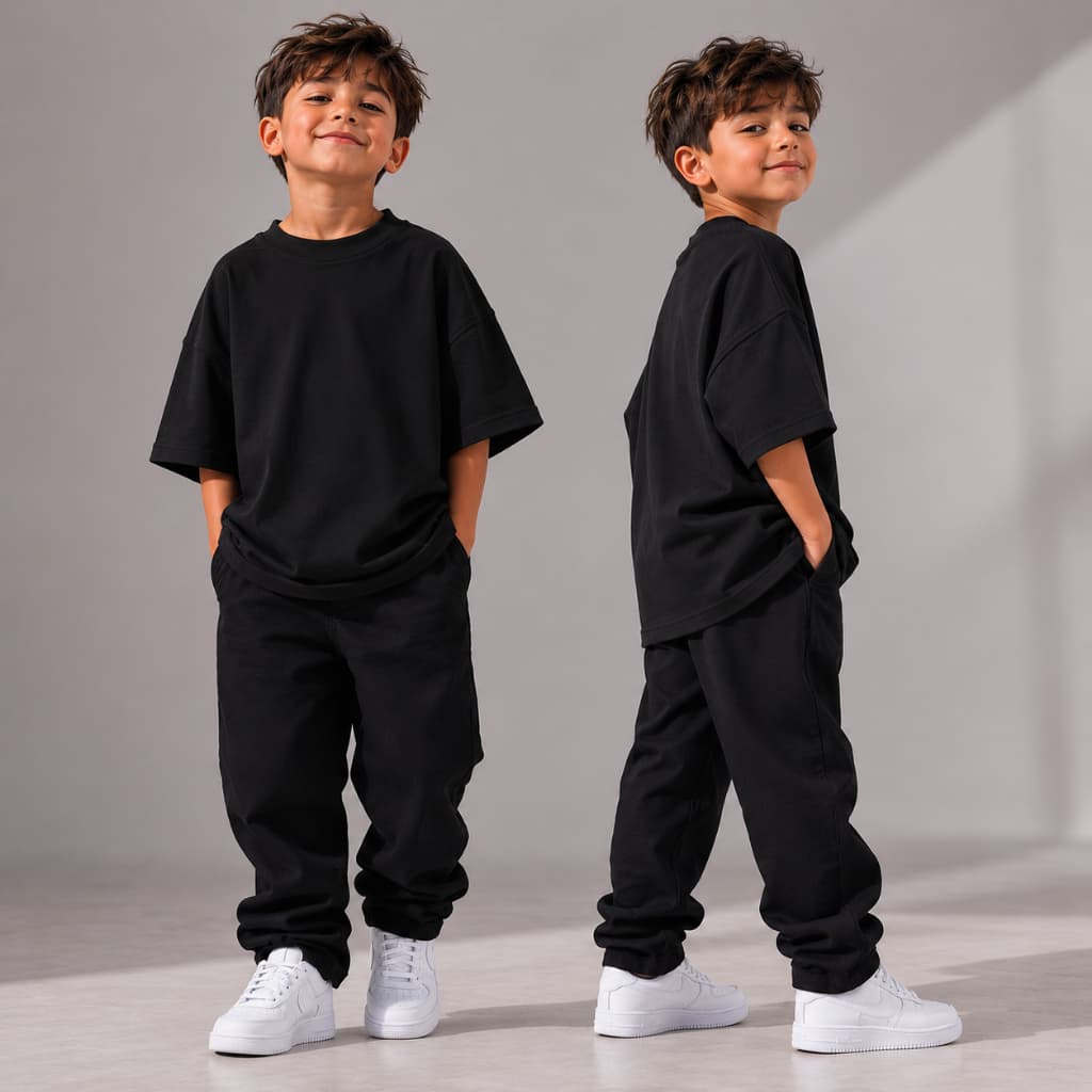 Kit 2 Camisetas Infantil Oversized 100% Malha Suedine Premium Confortável Cores Tamanhos 2 ao 16