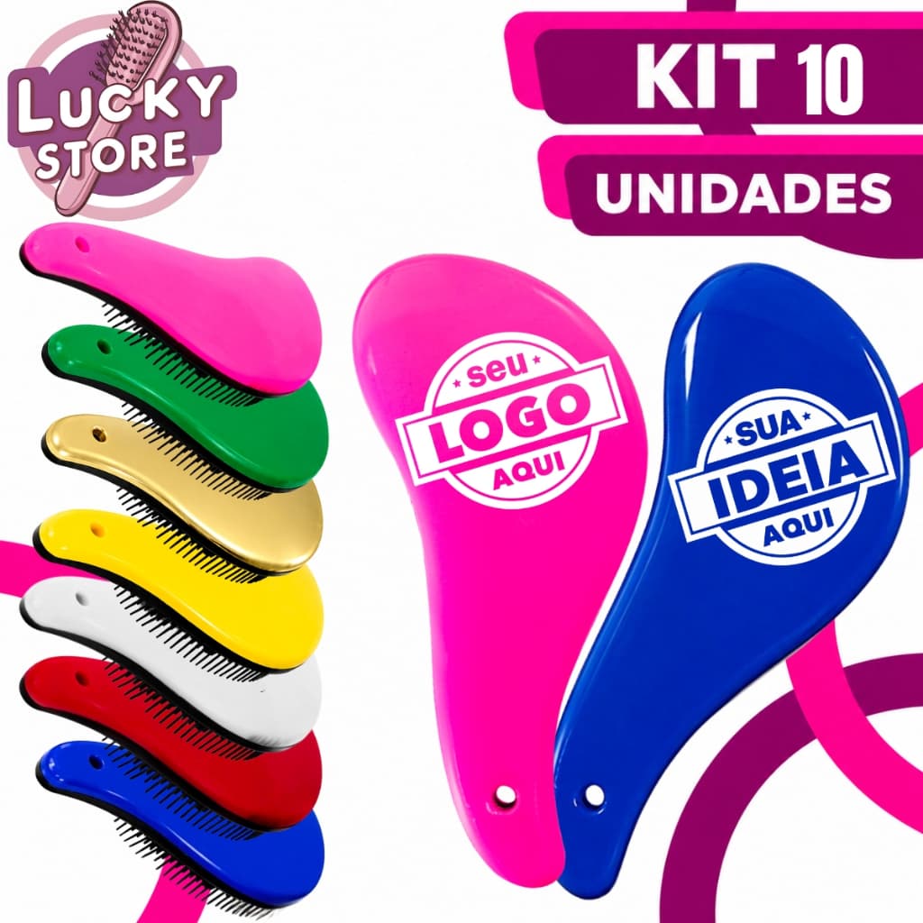 Kit 10 Escovas Mágicas Personalizadas - Com seu Nome ou Logo