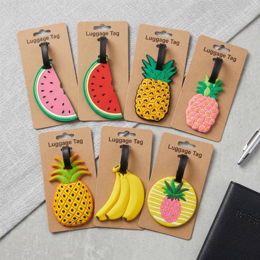 Tag de Fruta Silicone de Identificação Etiqueta P/ Malas de Viagem, Lancheiras, Bagagens, Mochilas a prova d'agua em PVC