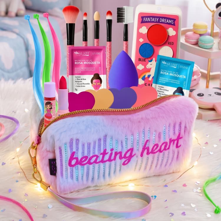 Maletinha Maquiagem Infantil Kit Completo Presente Fofa Princesa Linda