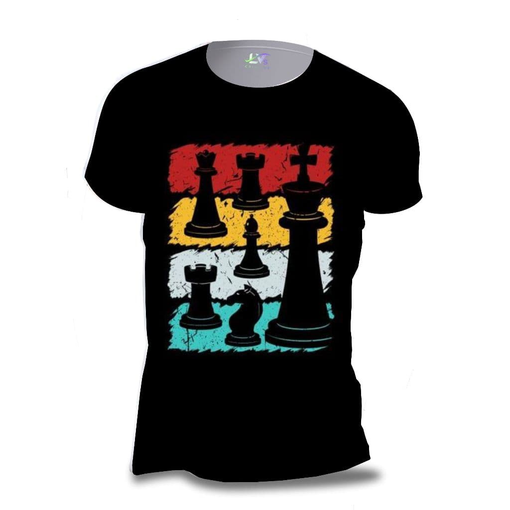 Camisa Camiseta Tabuleiro Xadrez Jogo Peças Chess King Cheque Mate 100% Algodão Jogador Casual