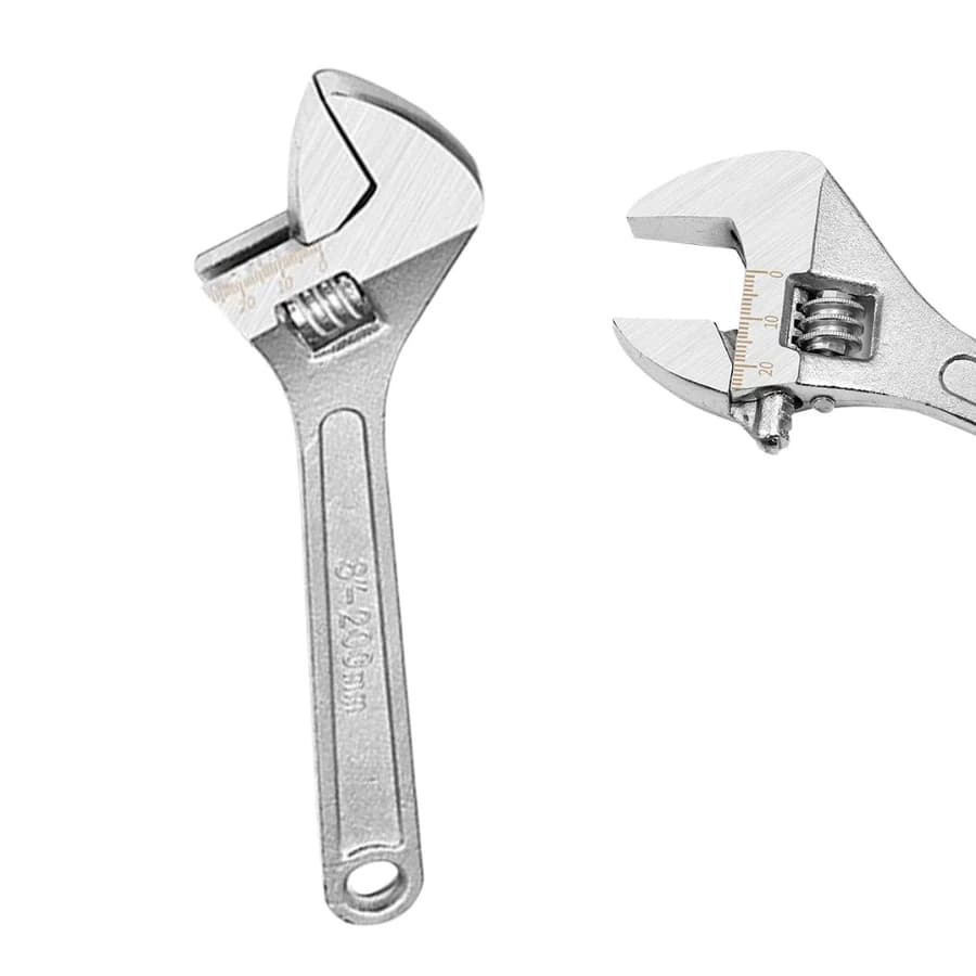 Chave inglesa ajustável de 8 polegadas com abertura de 200 mm, fabricada em aço carbono original.