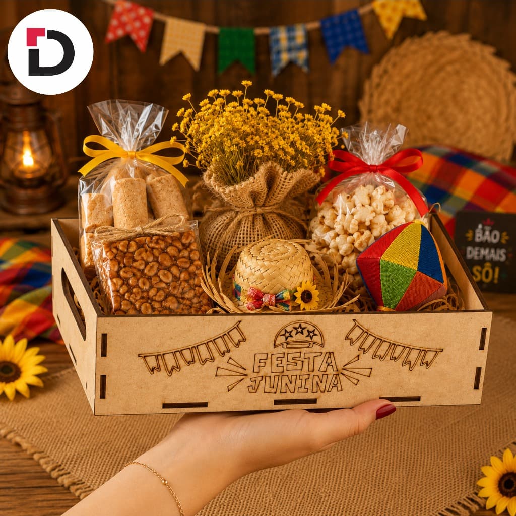 Kit Bandejas Festa Junina Arraiá Em MDF Lembrancinha Decorativa Multiuso / Fazendinha Festa Country