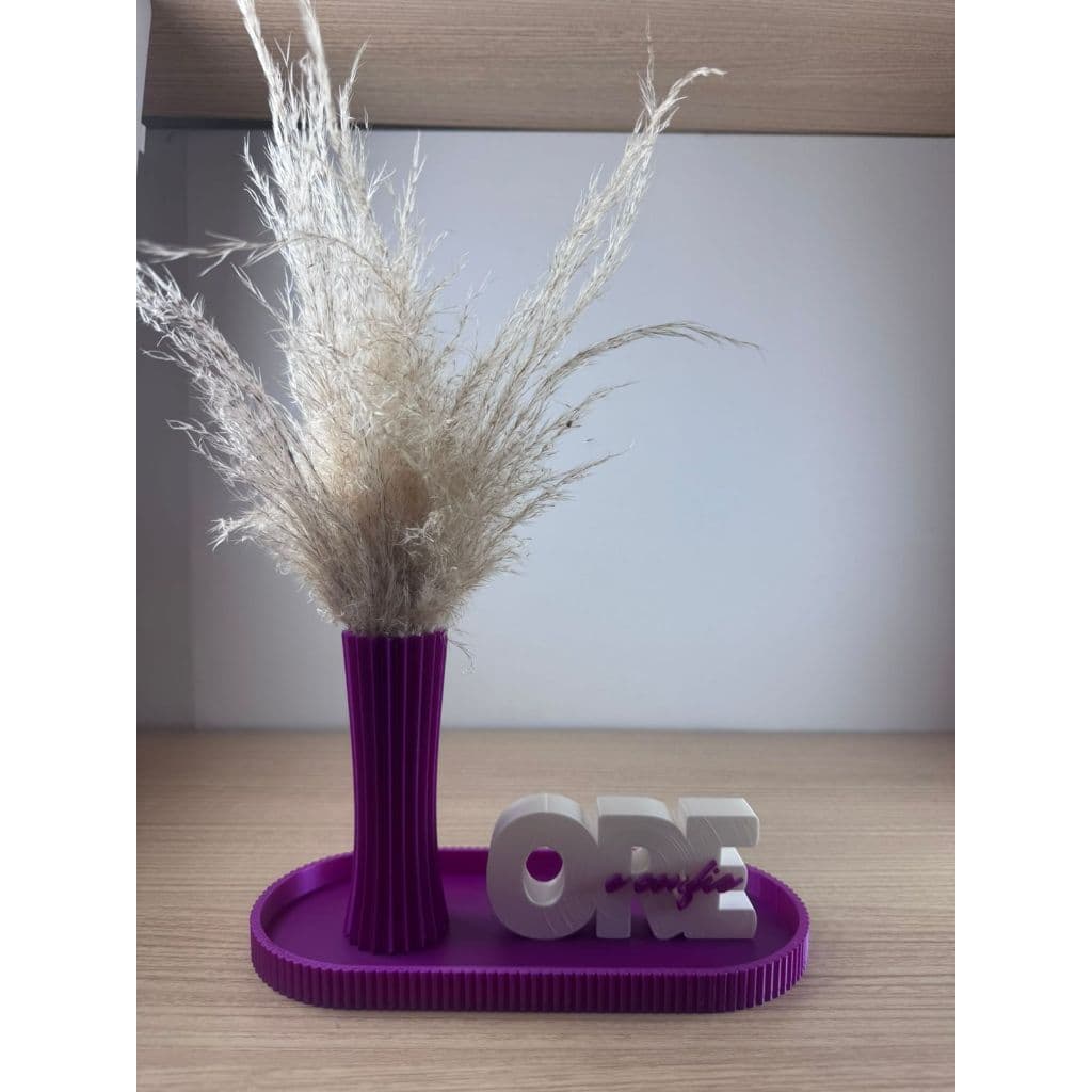 Kit Decorativo Ore e Confie com Vaso Moderno e Bandeja para Sala Quarto Escritório