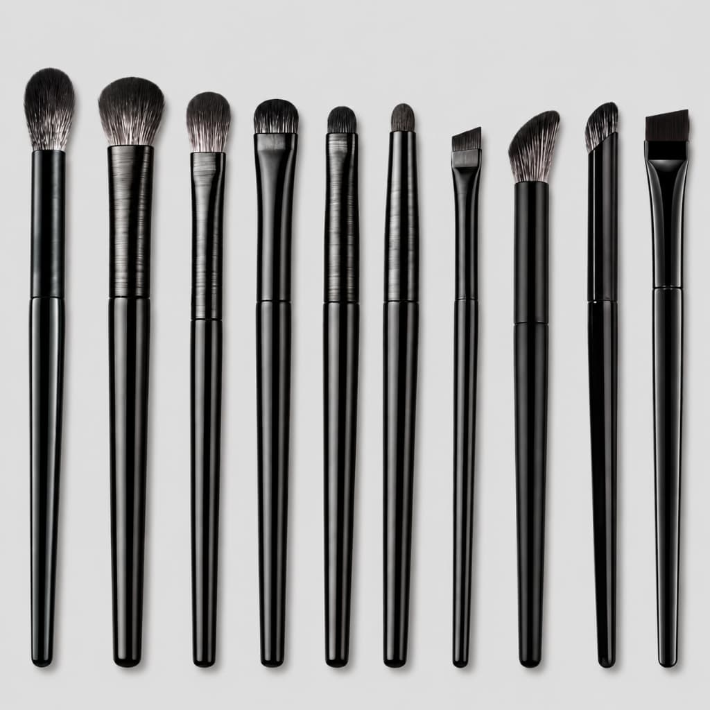 Kit 10 Pincéis para Maquiagem dos Olhos - Delineado Perfeito, Esfumado Profissional e Alta Precisão
