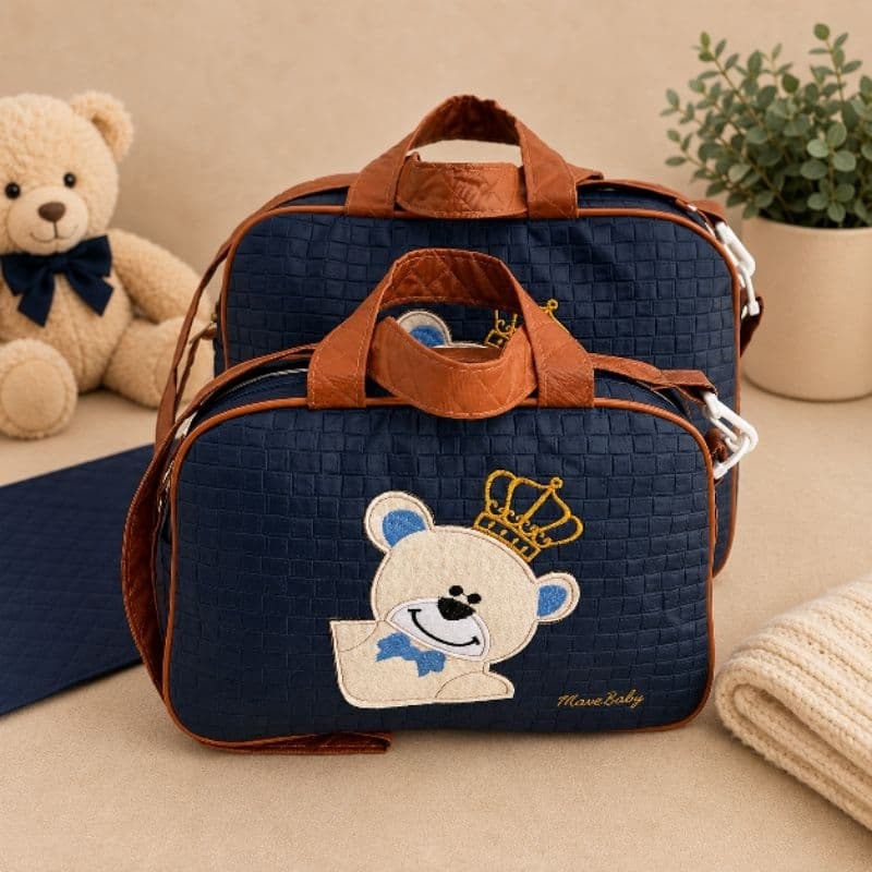 Kit 02 Bolsas Mala Saída Maternidade Bebê Menino Menina Enxoval