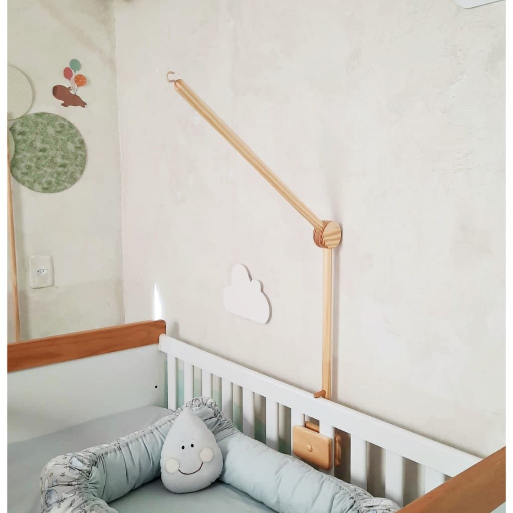 Suporte para pendurar móbile de bebê pinus para berços com grades