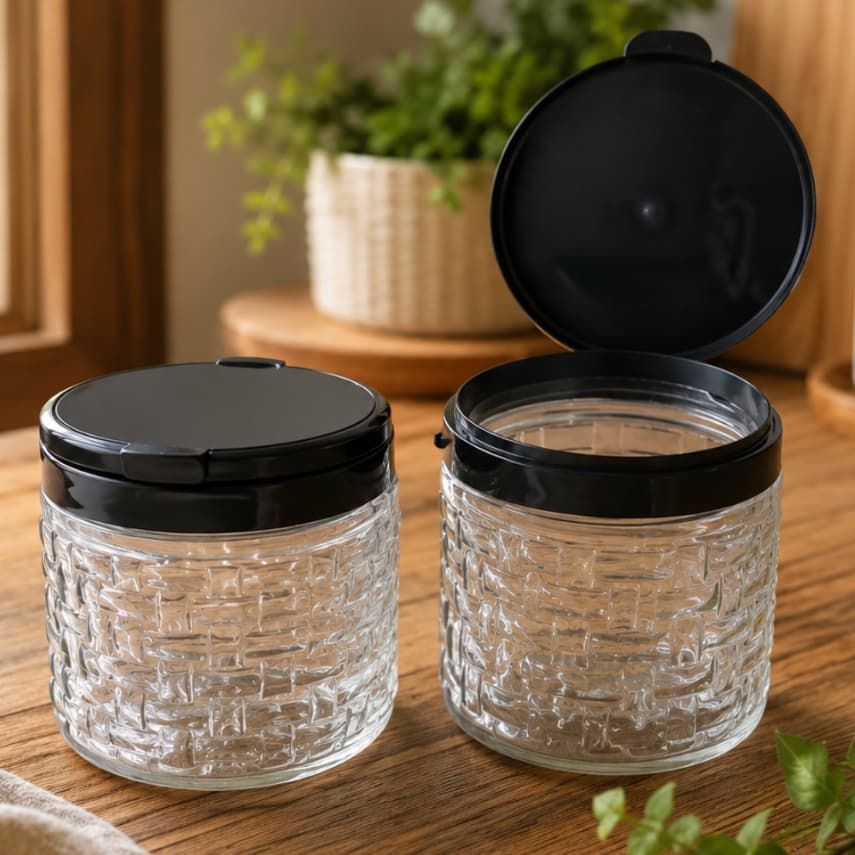 Kit 2 Pote Mantimentos Cozinha 1 Litro  Tampa Abre Fácil Cantinho Cafe Pote Biscoito
