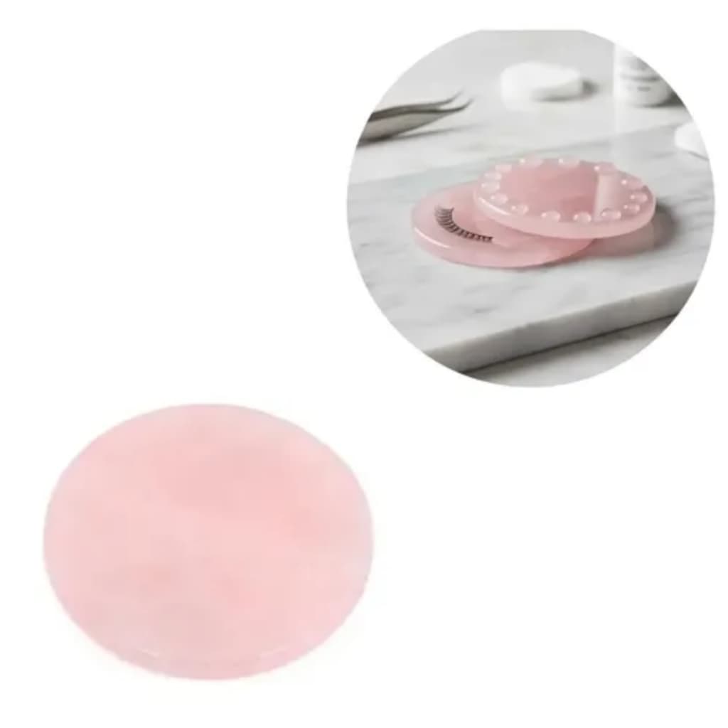 Pedra Jade Rosa Alongamento Cilios Suporte Cola