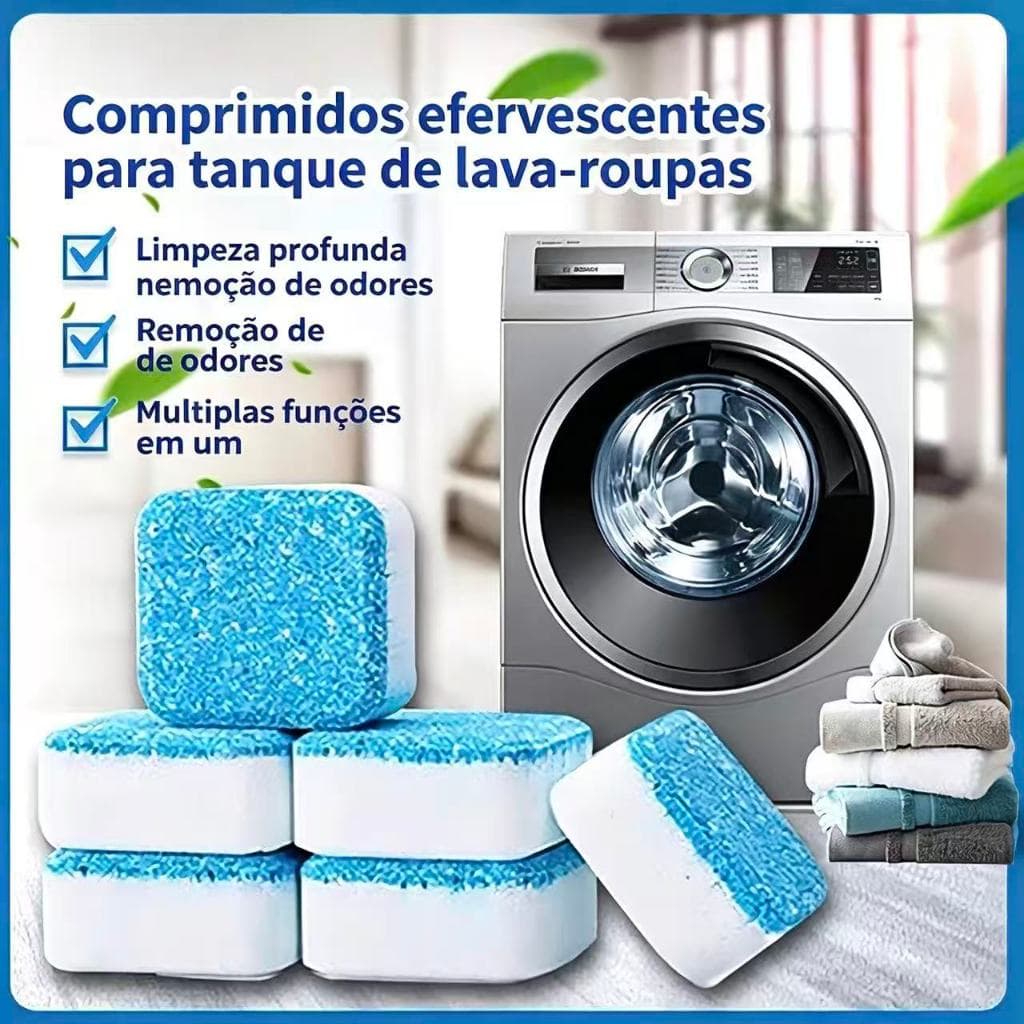 kit12/24/36 Limpador Pastilha de máquina de lavar roupaPastilha Efervescente Limpa Máquina de Lavar Remove Resíduos