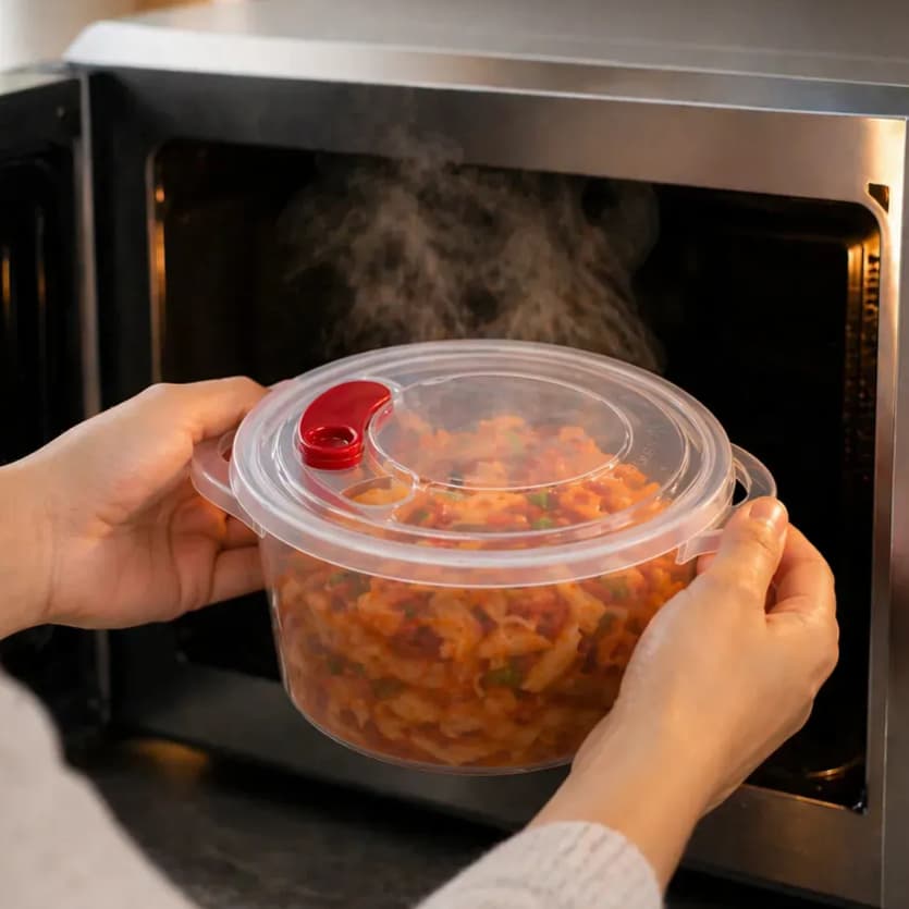 Caçarola Para Microondas 1,5 Litros com Tampa Cozinha Freezer Alimentos Nitron