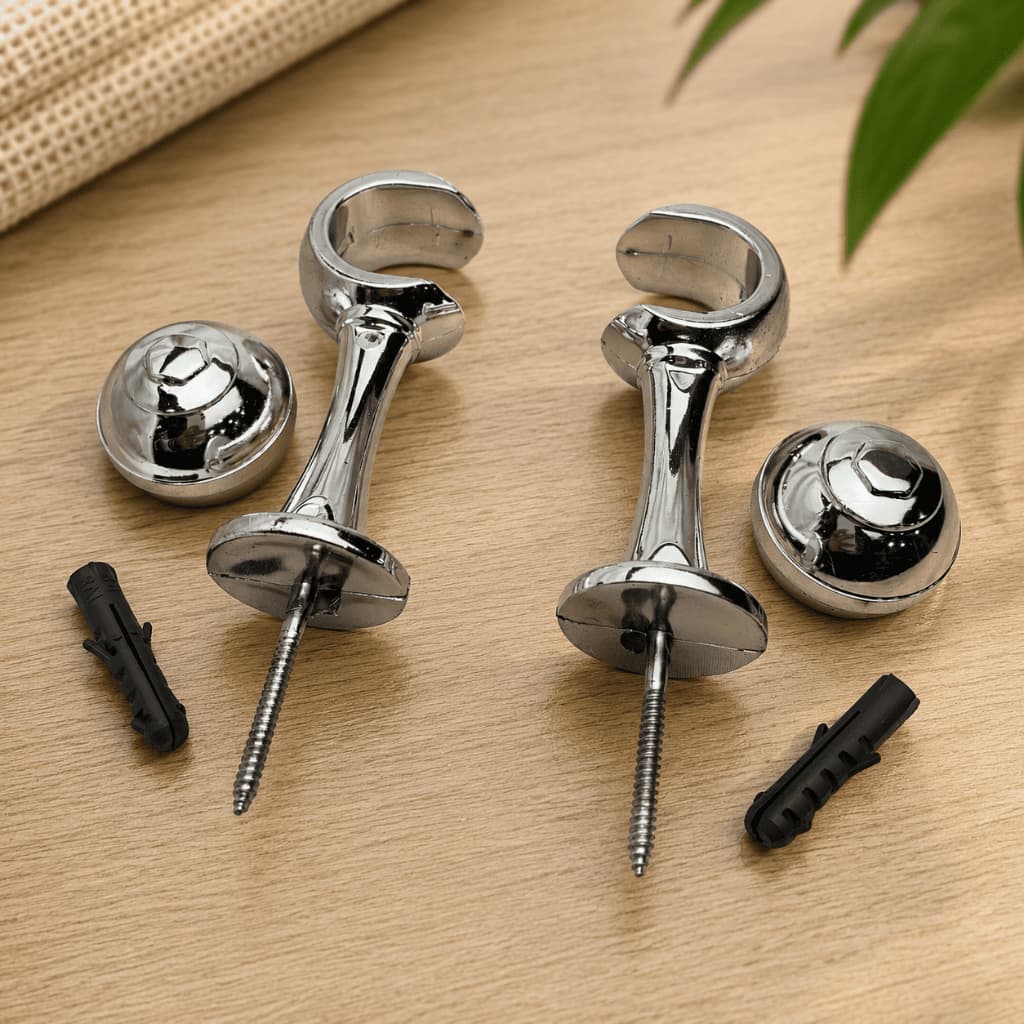 Kit Suporte Para Varão 28mm Com Ponteira PVC Cortina Par Várias Cores