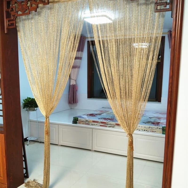 Cortina de Fios Decorativa Divisória de Ambientes Porta Sala Quarto com Brilho 8209