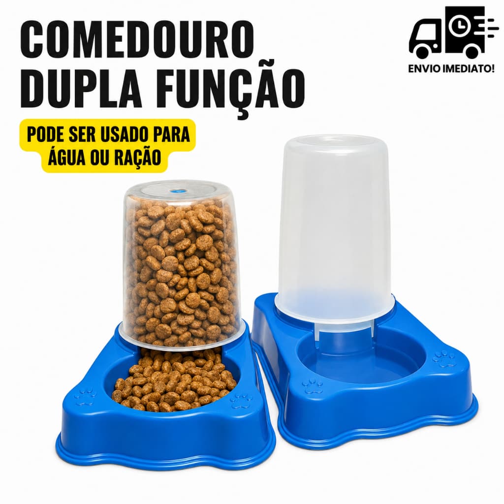 Comedouro e Bebedouro Automático Dupla Função Cachorro Gato 1,5L