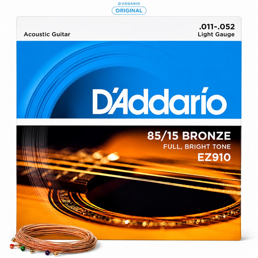 Cordas D’Addario 85/15 Bronze Violão Aço Original EZ910