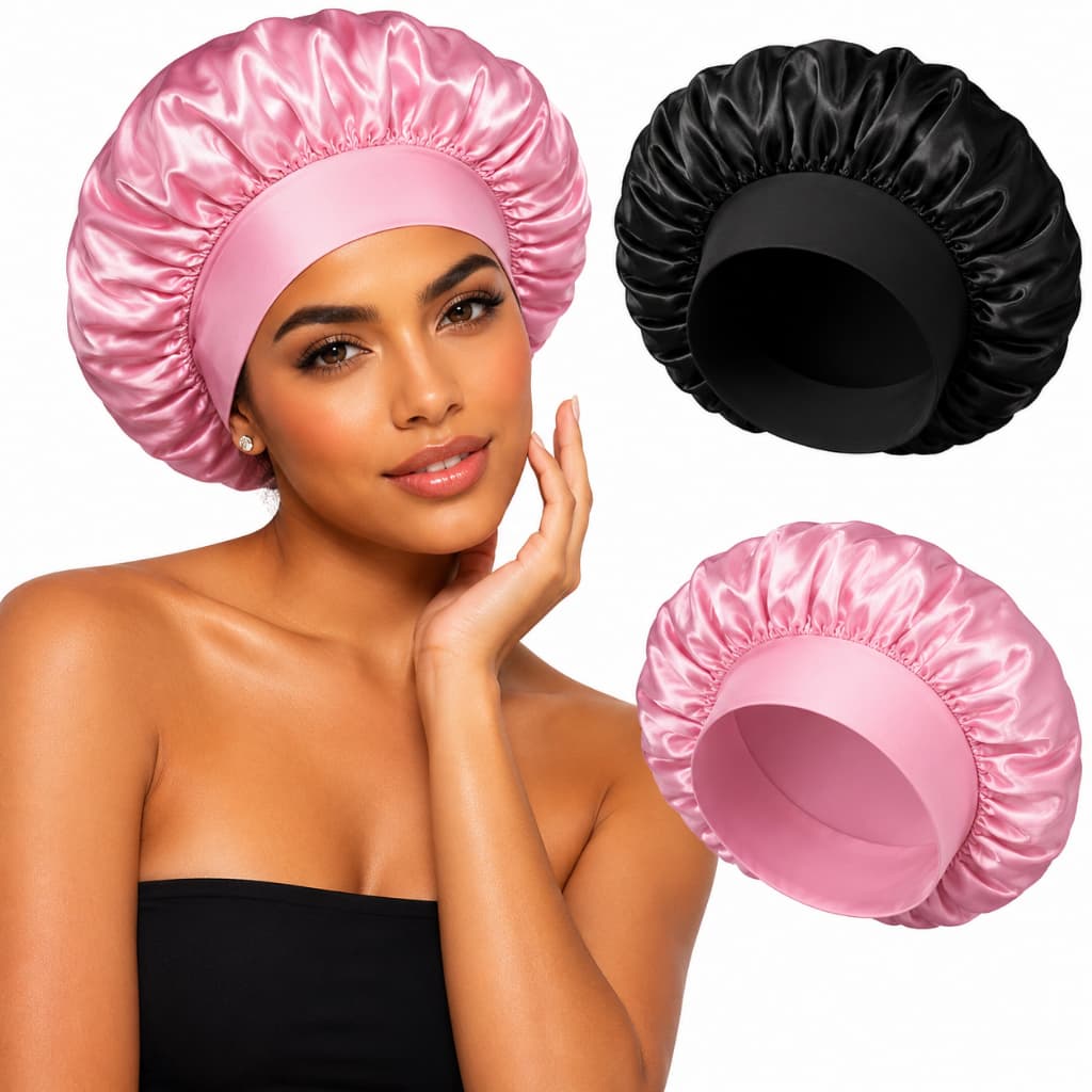 Touca De Cetim Com Faixa Anti Frizz Dormir Hidratação Conforto SkinCare Linda Maravilhosa
