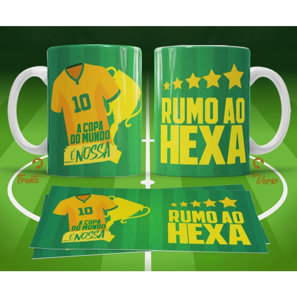 Caneca Personalizada Copa do Mundo Rumo ao Hexa Camisa 10 A Copa do Mundo é Nossa