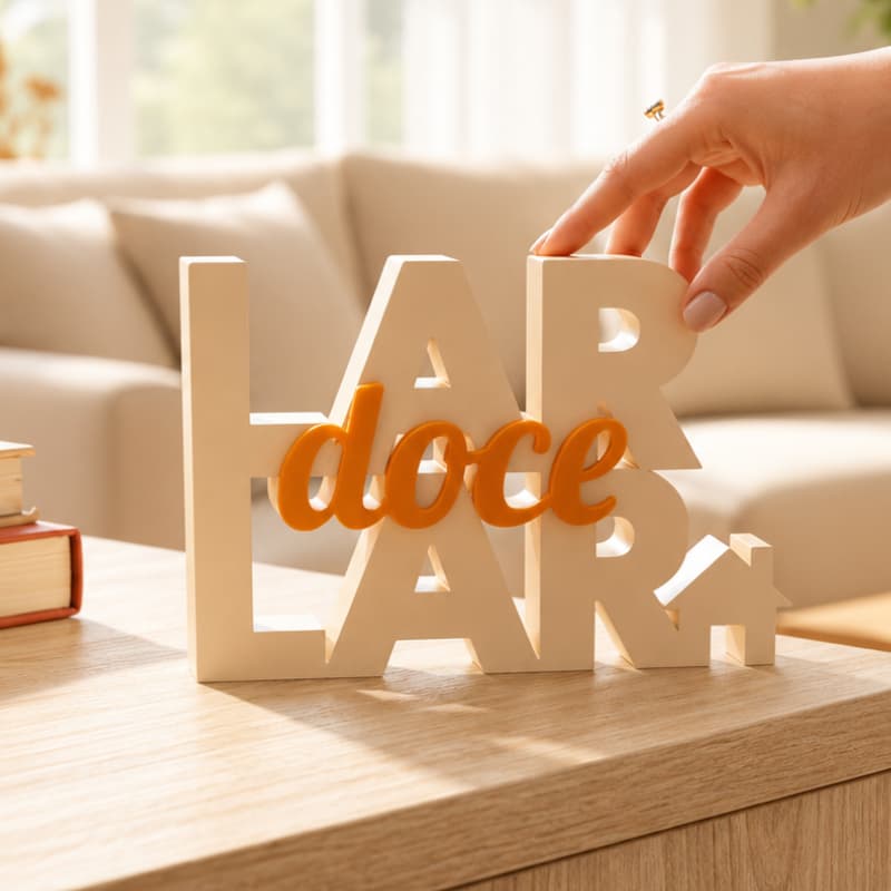 Letreiro Decorativo Frase Lar Doce Lar Enfeite Para Casa Sala Quarto Mesa Estante