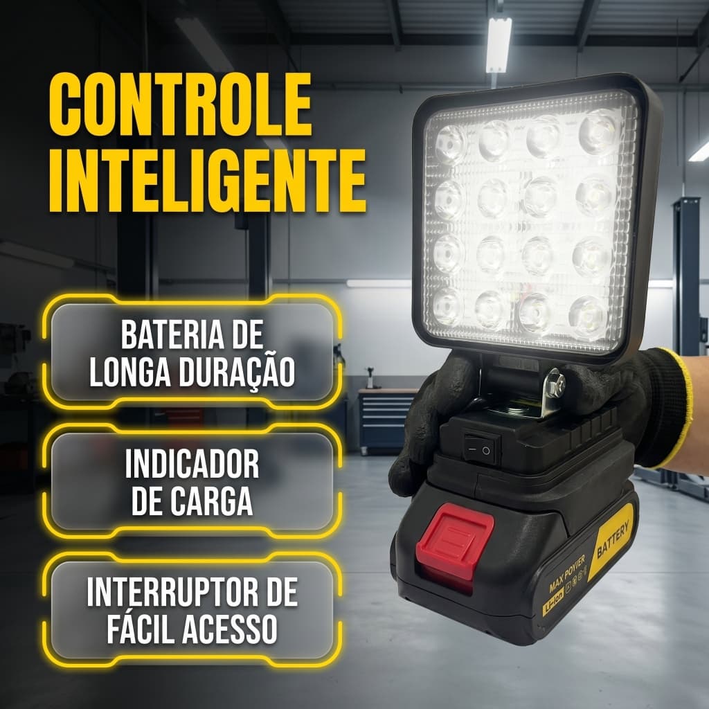 Lanterna Refletor Lampada Luz Led 4 Polegadas Com A Bateria 48v Portátil Recarregável