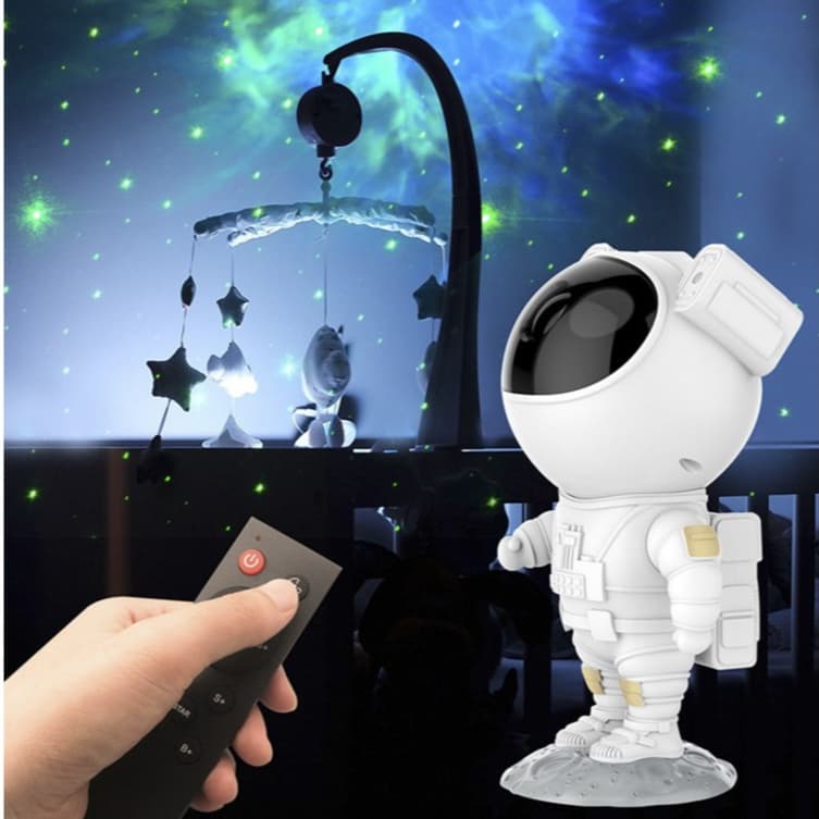 Projetor Astronauta GrandeEm Pé Galáxia e Estrelas – Luminária LED de Céu Estrelado para Quarto