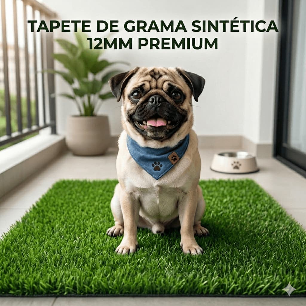 Tapete Higiênico Grama Sintética Cachorro Lavável 12mm Banheiro Pet Treino Xixi Antiderrapante