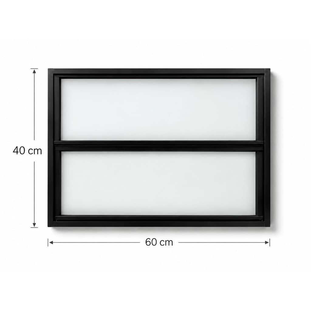 Janela Basculante 40x60 em Alumínio Preto com Vidro Boreal