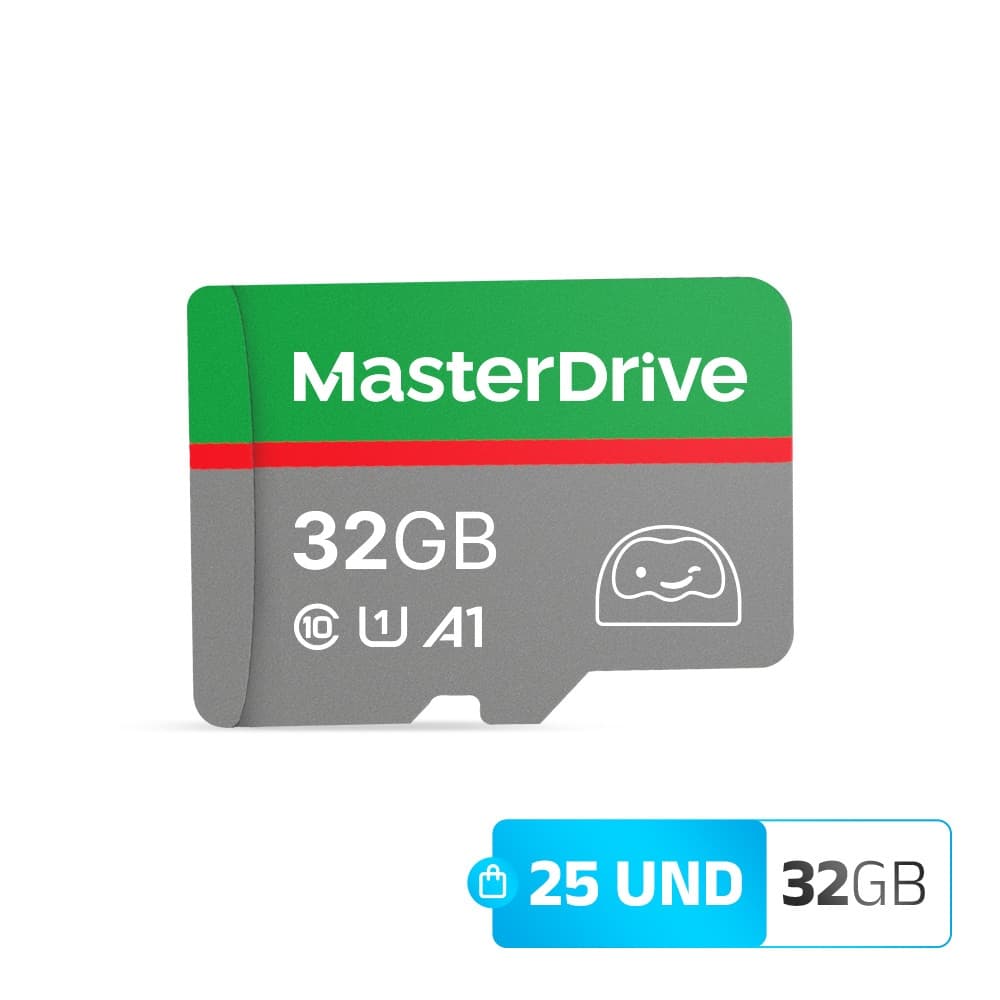 Cartao de Memoria 32GB Kit 25 ATACADO MasterDrive Class 10 com Adaptador