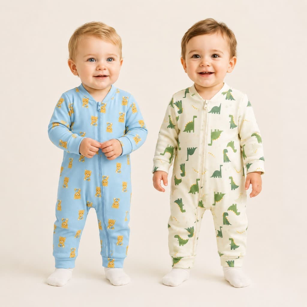 Macacão Bebê Menino Soft Inverno Quentinho com Zíper Frontal Estampas Dino Espaço Ursinho | Roupa Infantil P ao G