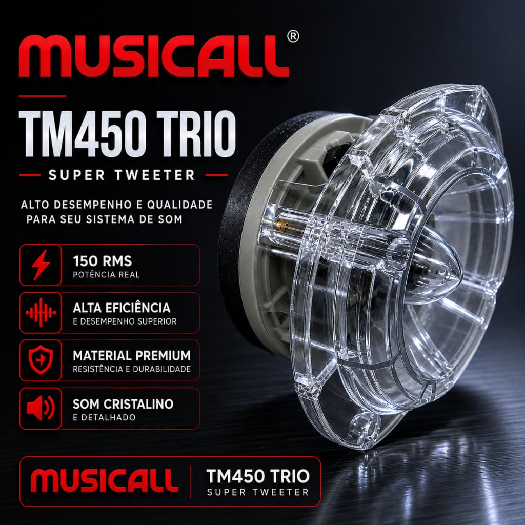 Tweeter Musicall Tm450 Trio 150w Rms Super Twitter St450 Som Automotivo Som Resedencial Som Profissional