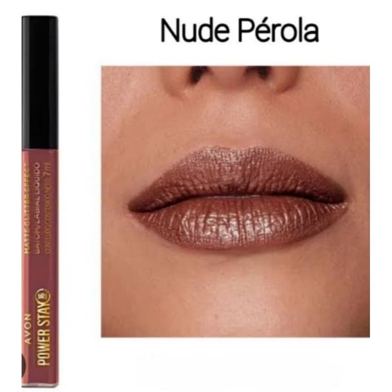Batom Líquido Avon Power Stay 16horas Nude Perola 7ml