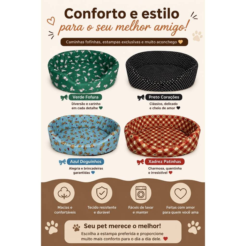 CAMA DE TECIDO PARA CACHORRO