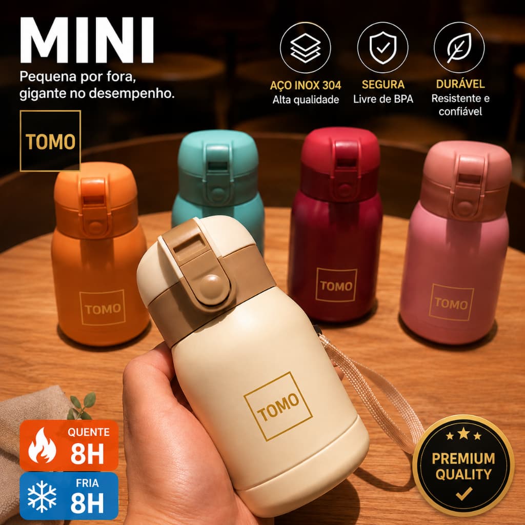Mini 360ML Copo De Isolamento Garrafa Térmica De Aço INOX Inoxidável Tampa de copo pop-up compacto