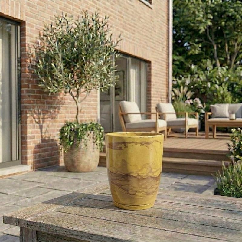 Vaso Polietileno Cone Bojo N1 32cm Para Plantas Decoração Interna/Externa com Prato