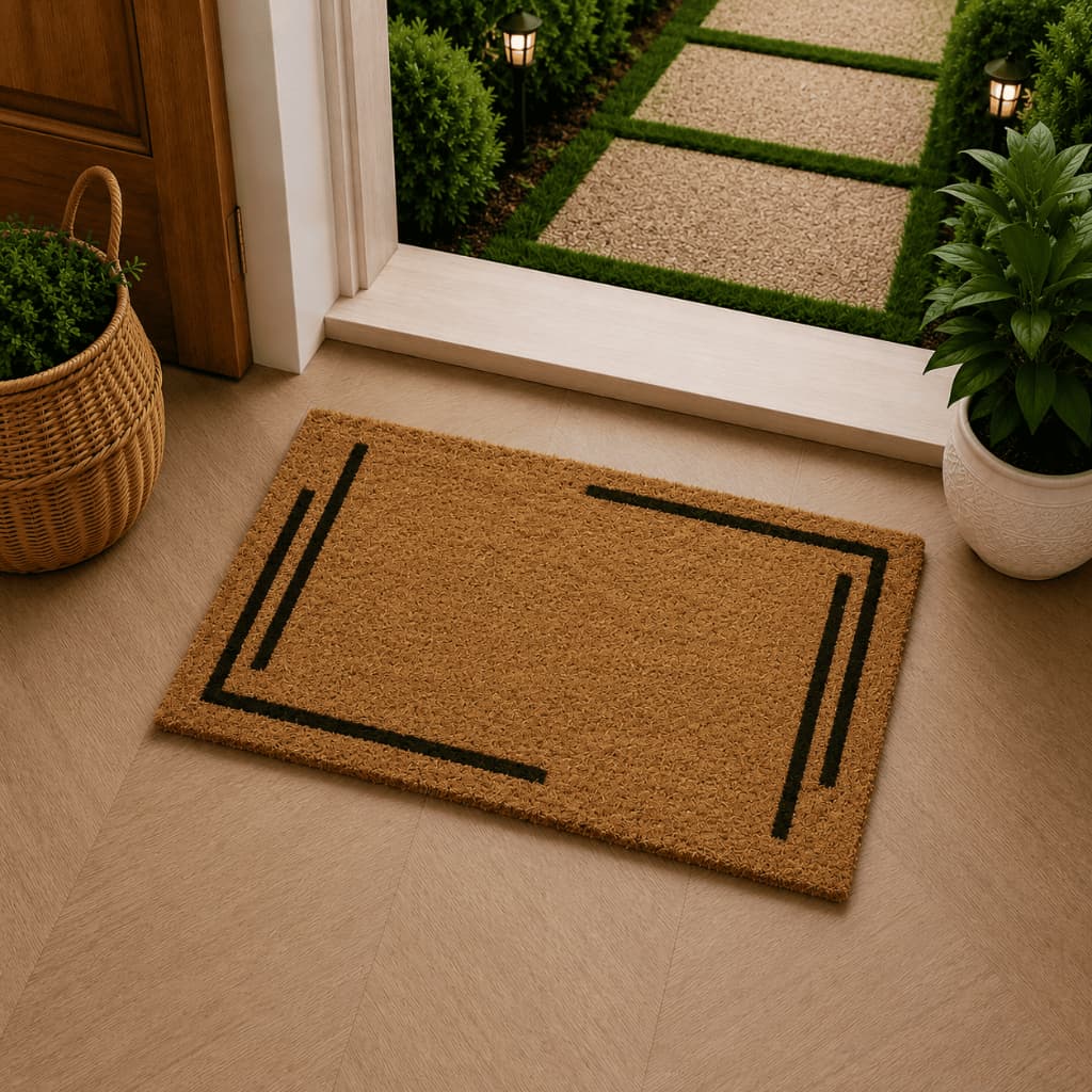 Tapete Porta Entrada Casa Capacho Fibra de Coco Linea Kapazi 15mm 33x60cm